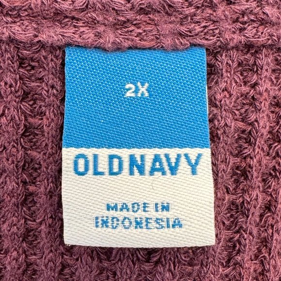 Old Navy Long Sleeve Cozy Shrunk Sweater Women 2XL Burgundy Raisin Arizona - Picture 4 of 7